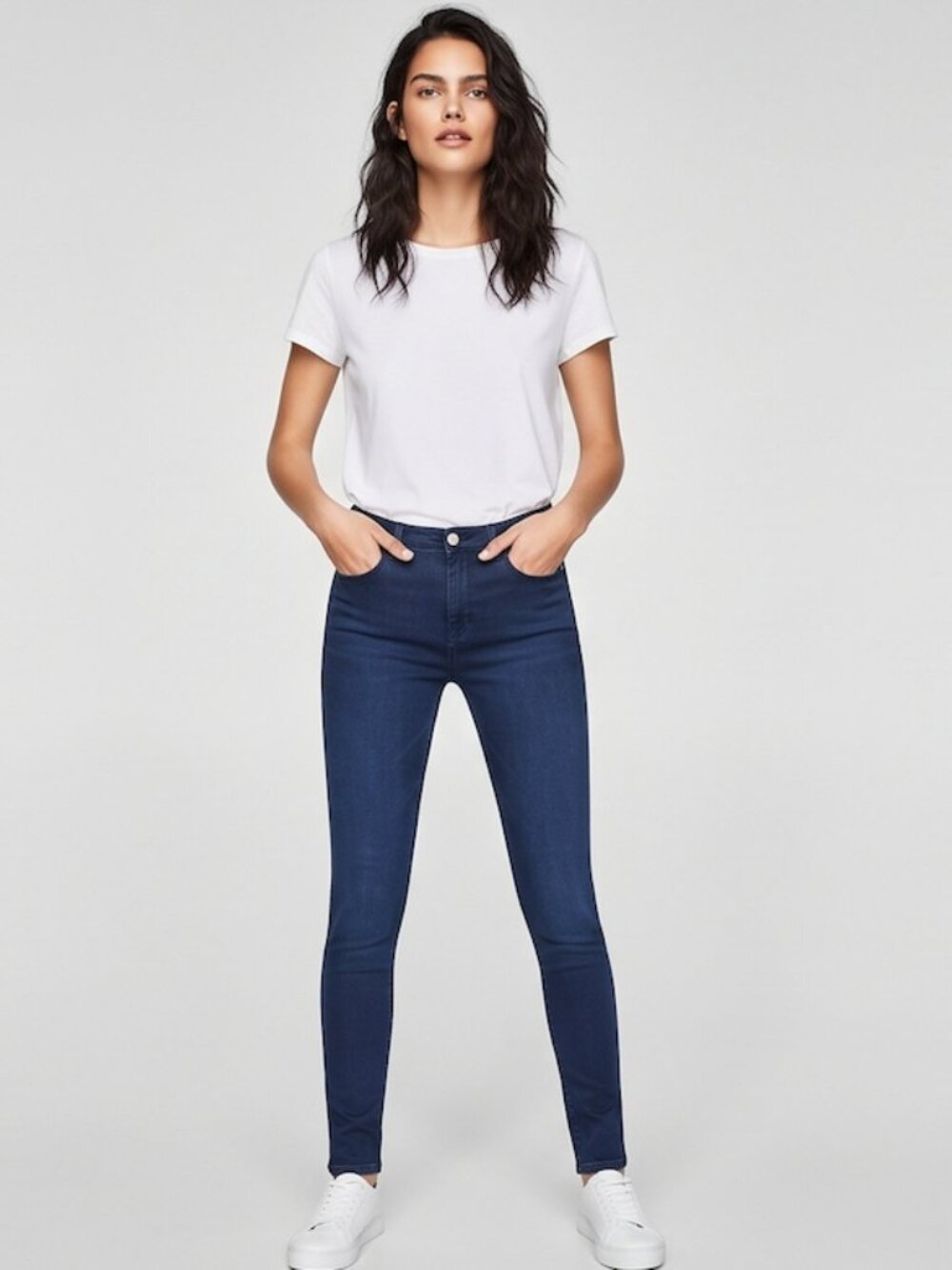 Zara Basic 1975 Dark Indigo Blue Skinny Jeans 28 x 30